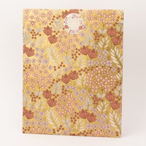 Sacchetti di carta XXL fiori retrò rosa con effetto oro | Sacchetti regalo, confezioni regalo, buste piatte, buste di carta, imballaggi per spedizioni, A4