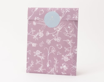 Paper bags New Life, purple | Flowers, gift bags, gift packaging, flat bags, mini bags, flowers, insects