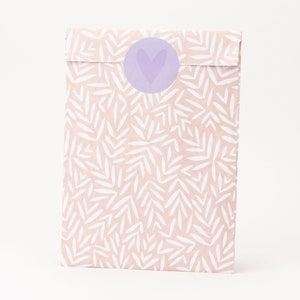 Paper bags falling leaves pink | Gift bags, gift packaging, flat bag