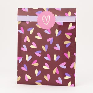 Sacchetti di carta cuore svolazza | Sacchetti regalo, imballaggio, borsa piatta, sacchetto di carta, venditore Etsy, sacchetti di carta, amore