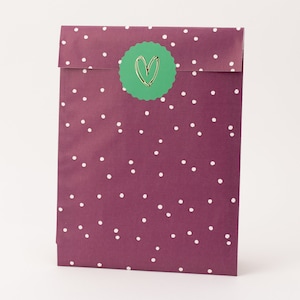 Papiertüten Punkte warm violett | Geschenktüten, Geschenkverpackung, Flatbag