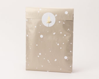 Paper bags Bubbles champagne color | Gift bags, gift wrapping, flat bag, paper bag, shipping packaging, winter, chic