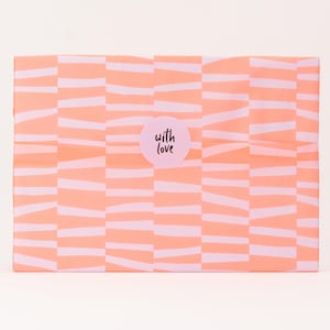 Carta velina linee spesse, arancione neon / lilla 50 x 70 cm | Confezionamento regalo, carta regalo, imballaggio, ordini di imballaggio