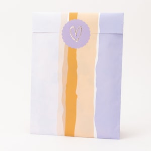 Sacchetti di carta Strati colorati, viola, beige, rosa, bianco | Sacchetti regalo, confezioni regalo, sacchetti piatti, sacchetti di carta