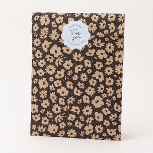 Paper bags daisies, black kraft paper | flowers, gift bags, gift wrapping, flatbag, mini bags, flowers
