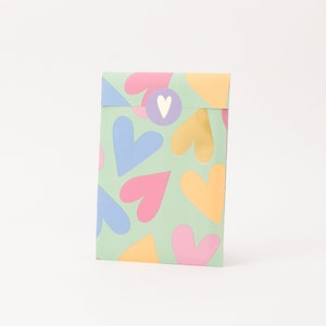 Paper bags minty hearts Summer, gift bags, gift packaging, flat bag, paper bags, spring image 4