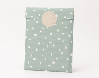 Paper bags minimalism, sage | Summer, gift bags, gift packaging, flat bag, paper bags, spring