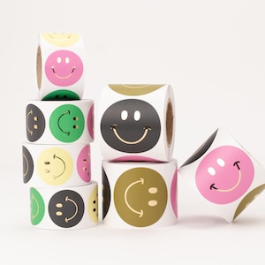 Aufkleber Smiley | Sticker, Verpackung, Party, Geschenk, Strichgesicht