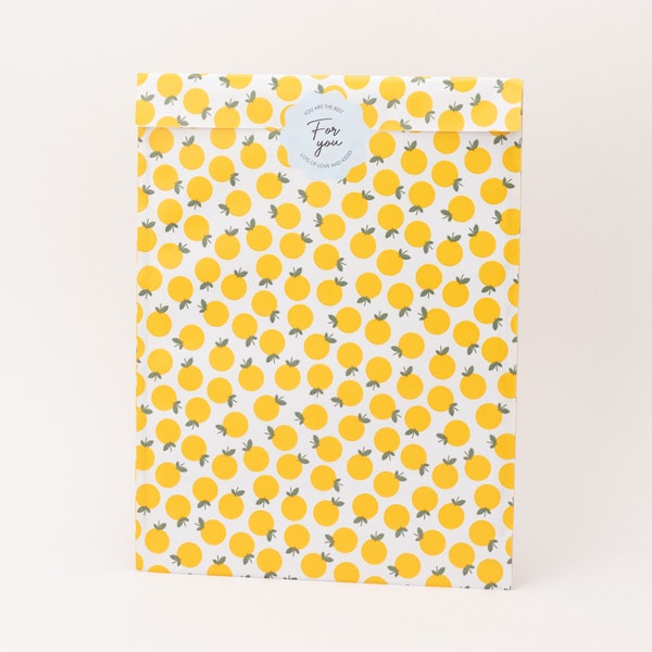 XL Papiertüten Zitrone | Geschenktüten, Geschenkverpackung, Flatbag, Verpackung, Verpacken großer Gegenstände, Einpacken, A4, gelb