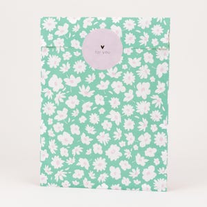 Paper bags daisies, green | summer, gift bags, gift wrapping, flatbag, paper bags, spring