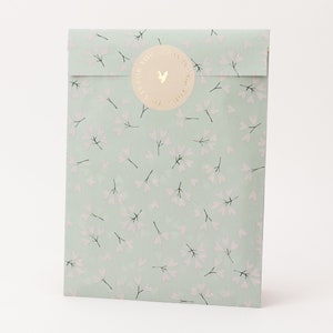 Sacs en papier trèfle coeurs bleus | Sacs cadeaux, emballage cadeau, sac plat, mini sacs, fleurs, amour