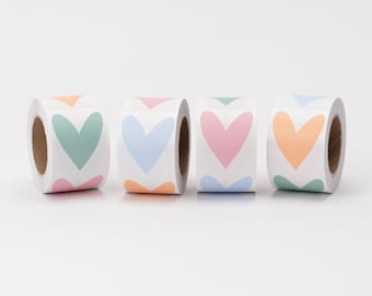 Aufkleber Herzchen pastell Mix | Sticker, Etiketten, Herz, Heart, Liebe, Geschenk, Party
