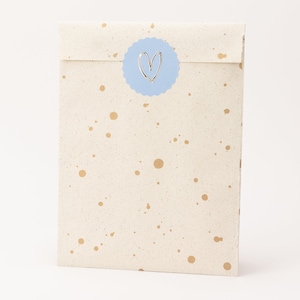 Sacos de papel salpicos de cor com efeito dourado, papel kraft | Sacolas para presentes, embalagens para presentes, sacolas planas, mini bolsas, minimalistas, simples