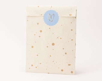 Sacchetti di carta schizzi di colore con effetto dorato, carta kraft | Sacchetti regalo, confezioni regalo, buste piatte, mini bag, minimaliste, semplici