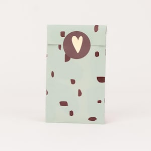 Mini sacchetti di carta minimalismo, menta / bordeaux | Estate, sacchetti regalo, confezioni regalo, busta piatta, confezioni per gioielli, gioielli