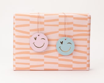 Geschenkanhänger Smiley mit Gold-Effekt | Geschenkverpackung, Label, Papieranhänger, Etiketten, Geburtstag