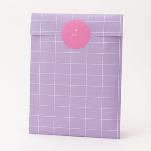 Paper bags grid, purple Autumn, autumn, gift bags, gift packaging, flat bag, paper bags image 1