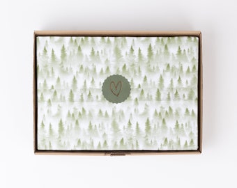 Seidenpapier Wald 50x70 cm | Geschenkverpackung, Geschenkpapier, Verpacken Bestellungen, Weihnachten