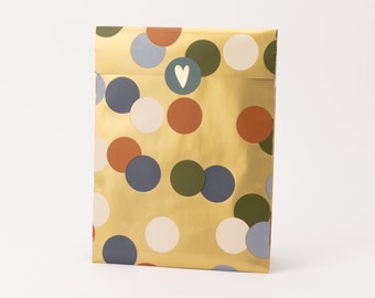 Papiertüten Konfetti mit Gold-Effekt | Geschenktüten, Geschenkverpackung, Flatbag, Geburtstag