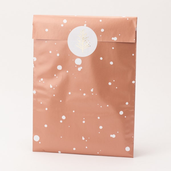 Papiertüten Bubbles Rose | Geschenktüten, Geschenkverpackung, Flatbag, Papiertasche, Versandverpackung, Weihnachten, Winter, schick