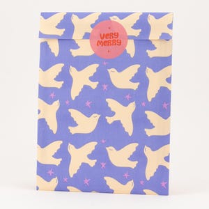 Papiertüten Friedenstauben | Geschenktüten, Geschenkverpackung, Flatbag, Papiertasche, Weihnachten, Winter