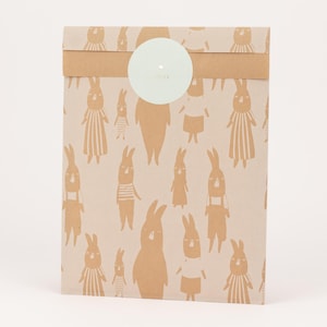 Sacs en papier lapin de Pâques, papier kraft | Sacs cadeaux, emballage cadeau, sachets plats, mini sacs, Pâques