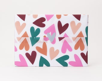 Tissue paper hearts autumn / winter mix 50 x 70 cm | Gift wrapping, wrapping paper, packaging, entrepreneur, packing orders