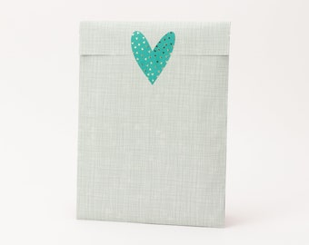 Papiertüten Leinen, blau/grün | Geschenktüten, Geschenkverpackung, Flatbag, Minitüten, minimalistisches Design