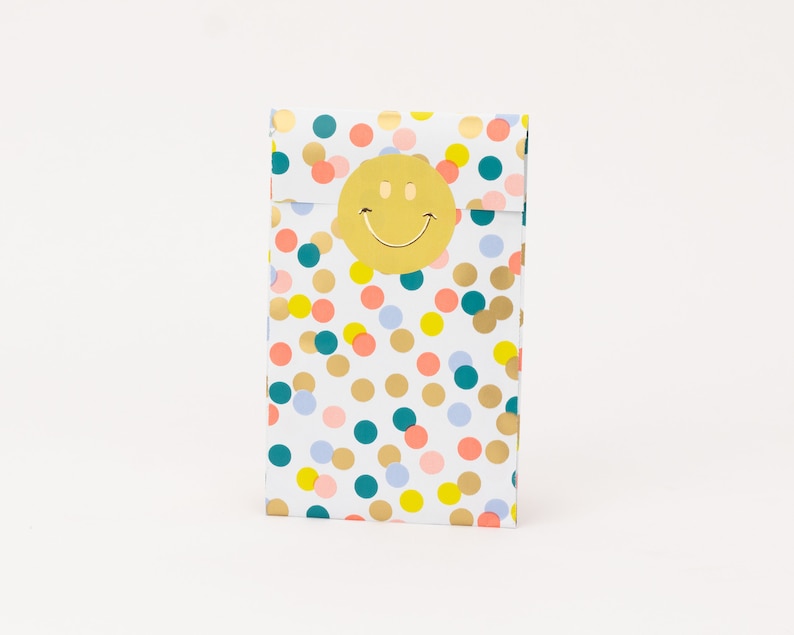 Mini Papiertüten Konfetti mit Gold-Effekt Geschenktüten, Geschenkverpackung, Flatbag, Schmuckstücke Verpackung, Schmuck Bild 1