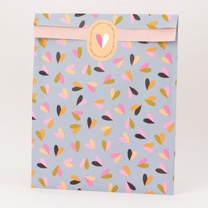 Sacs en papier XXL coeur flottant, bleu | Sacs cadeaux, emballages cadeaux, sachets plats, sacs en papier, emballages, A4