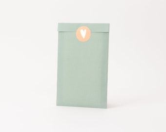 Sacchetti di carta, carta kraft spessa, blu/verde, stabile, 12 x 19 cm | Sacchetti regalo, confezioni regalo, sacchetti piatti, sacchetti di carta