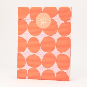 Sacchetti di carta Big Dots, arancione neon / lilla | sacchetti regalo, imballaggio, sacchetto piatto, sacchetto di carta, venditore Etsy, sacchetti di carta, amore