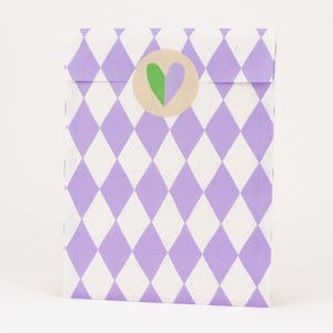 Sacs en papier diamants, lilas | Sacs cadeaux, emballage cadeau, sachet plat, anniversaire d'enfant, sacs de fête
