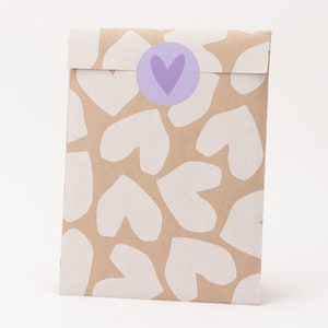Papiertüten Kraftpapier Hearts Sommer, Geschenktüten, Geschenkverpackung, Flatbag, Paper bags, Frühling Bild 1