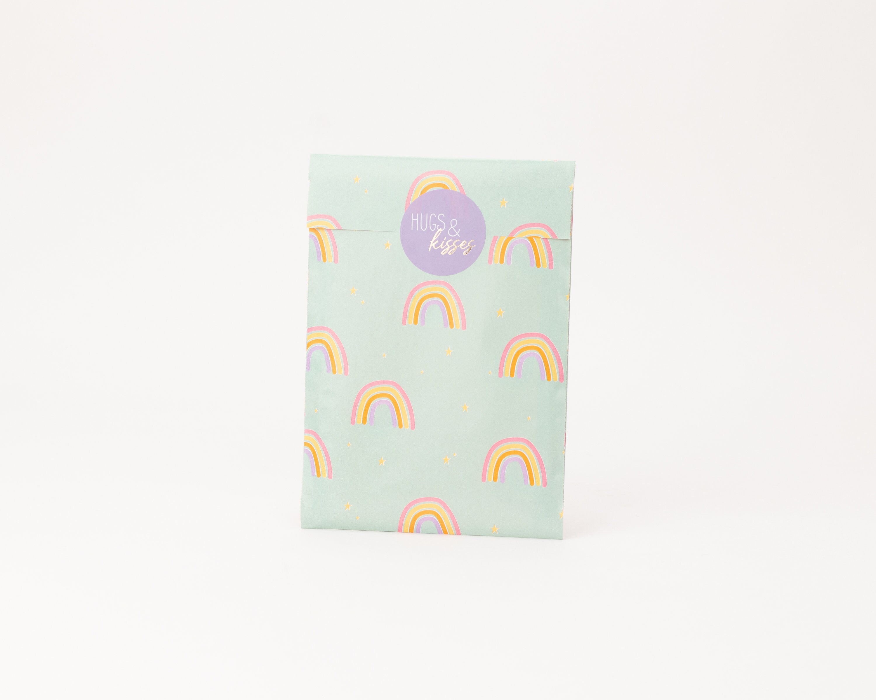 GOTFUN Geschenkzakjes - 12 Stuks Regenboog Papieren Zakken Met Stickers Voor Feesten