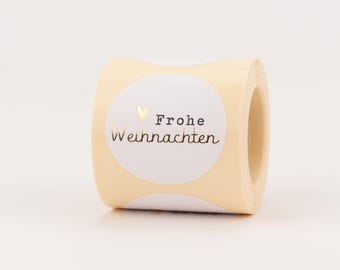 Gold-effect stickers, Merry Christmas | Stickers, Christmas stickers, Christmas gift wrapping