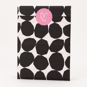 Sacchetti di carta Big Dots, neri | Sacchetti regalo, imballaggio, sacchetto piatto, sacchetto di carta, venditore Etsy, sacchetti di carta, amore