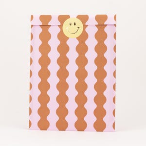 Sacchetti di carta XL Retro Waves | Sacchetti regalo A4, confezioni regalo, buste piatte, imballaggio, confezionamento