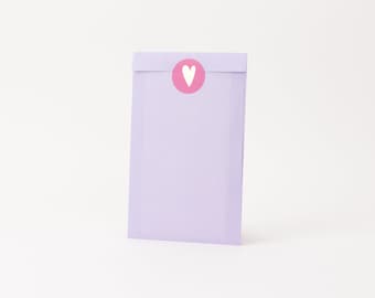 Paper bags thick Kraft paper lilac, stable, 12 x 19 cm | Gift bags, gift packaging, flat bags, paper bags