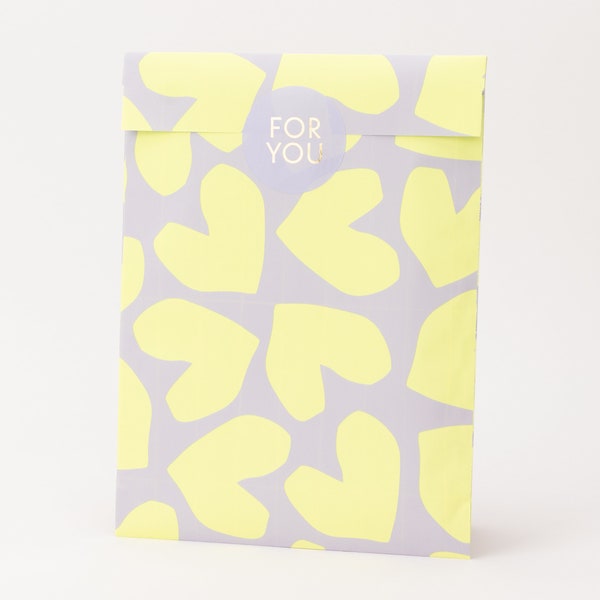 Papiertüten Neon Hearts | Sommer, Geschenktüten, Geschenkverpackung, Flatbag, Paper bags, Frühling