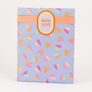 Sacchetti di carta a forma di cuore, blu | sacchetti regalo, imballaggio, sacchetto piatto, sacchetto di carta, venditore Etsy, sacchetti di carta, amore