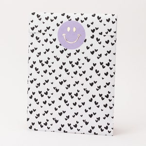 Buste di carta Cuoricini, bianco e nero, salvia/verde | Buste regalo, confezioni regalo, buste piatte, mini bag, fiori, cuore, menta