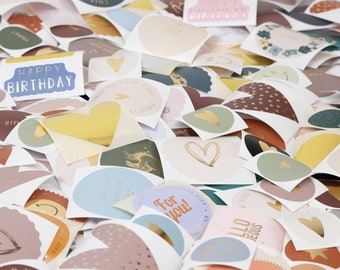 Stickerset 30, 50 of 100 stickers gemengd, geen duplicaten | Etiketten, cadeauverpakking, mix, mix, verrassingspakket