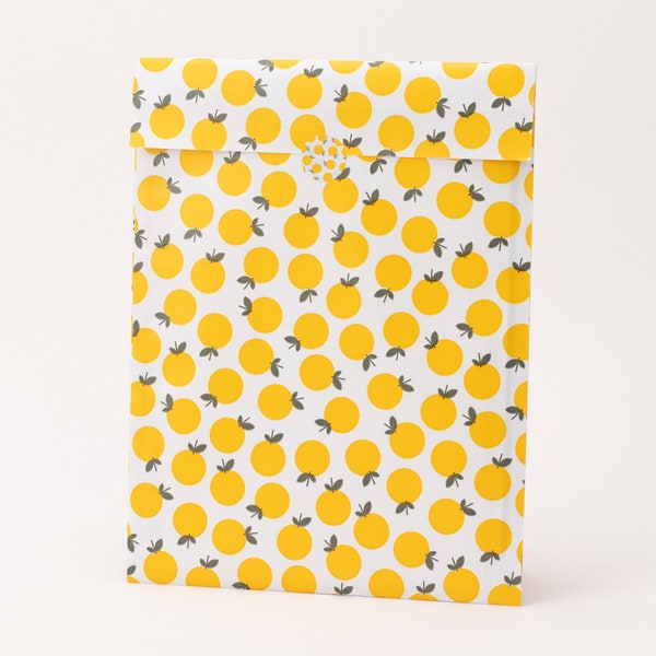 Papiertüten Zitrone | Geschenktüten, Geschenkverpackung, Flatbag, Papiertasche, Versandverpackung, Zitronen, Etsy Verkäufer, Papiertuten
