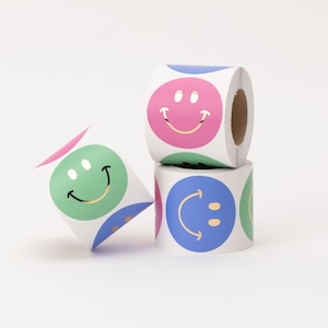 Sticker Smiley mix Sticker, packaging, party, gift, stick face Groß (55 mm)