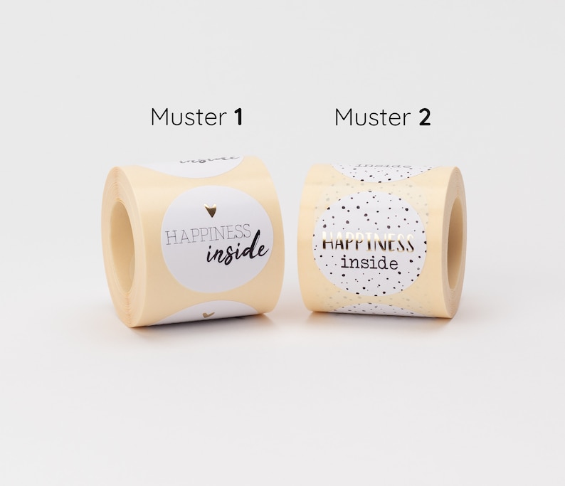 "Happiness Inside" sticker with gold effect | Stickers, labels, order, gift, thank you, handmade business, seller, packaging image 2