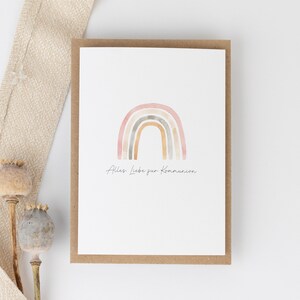 Bonne communion, carte pliante de qualité supérieure | Carte de félicitations, carte, carte de communion, arc-en-ciel
