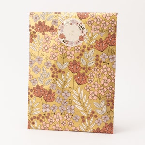 Sacchetti di carta Prato fiorito retrò oro/rosa, chic con effetto oro | Sacchetti regalo, confezioni regalo, buste piatte, fiori