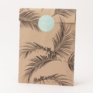 Sacchetti di carta palme kraft, nero | Sacchetti regalo, confezioni regalo, buste piatte, sacchetti di carta, naturale, autunnale, invernale, carta kraft