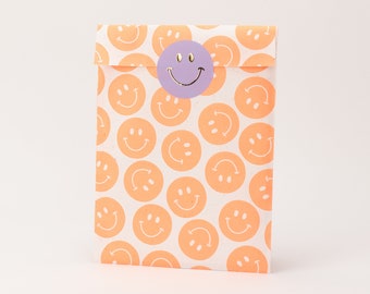 Papiertüten Smileys | Geschenktüten, Geschenkverpackung, Flatbag, Kindergeburtstag, Mitgebseltüten